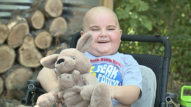 Owen Ragsdale, a 6-year-old pediatric cancer patient from Harrisonville, was diagnosed with CNS Sarcoma, a rare type of brain tumor, in November 2023.
Mandatory Credit:	KSHB via CNN Newsource