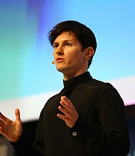 Telegram founder and CEO Pavel Durov, pictured at a conference in Barcelona, Spain, on February 23, 2016, has been detained by French authorities at Bourget Airport.
Mandatory Credit:	Manuel Blondeau/AOP.Press/Corbis/Getty Images via CNN Newsource
