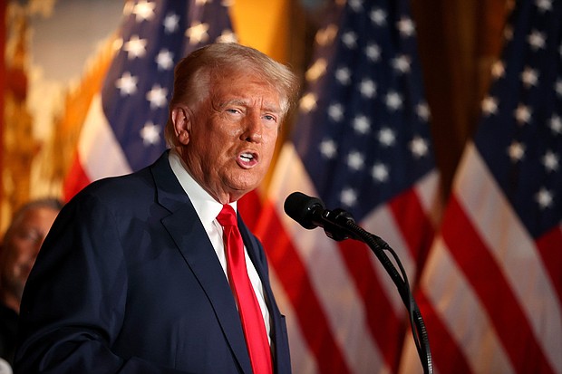 Former president Donald Trump speaks at II Toro E La Capra on August 23 in Las Vegas.
Mandatory Credit:	Ian Maule/Getty Images via CNN Newsource