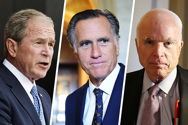George Bush, Mitt Romney, and John McCain