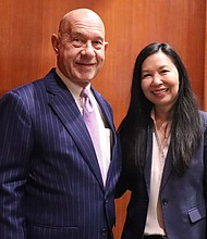 Mayor John Whitmire with the new City of Houston Library Director