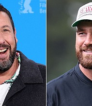 Adam Sandler and Travis Kelce.
Mandatory Credit:	Getty Images via CNN Newsource