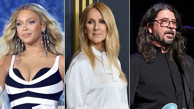 Beyoncé, Celine Dion and Dave Grohl are seen here.
Mandatory Credit:	Getty Images via CNN Newsource