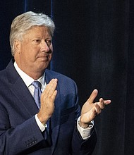 Pastor Robert Morris, seen in a 2020 photo, resigned after a woman said he had abused her on multiple occasions in the 1980s, beginning when she was 12, according to a June 2024 statement.
Mandatory Credit:	Alex Brandon/AP via CNN Newsource