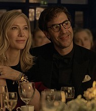 Cate Blanchett and Sacha Baron Cohen in “Disclaimer,” premiering October 11 on Apple TV+.
Mandatory Credit:	Sanja Bucko/Apple TV+ via CNN Newsource