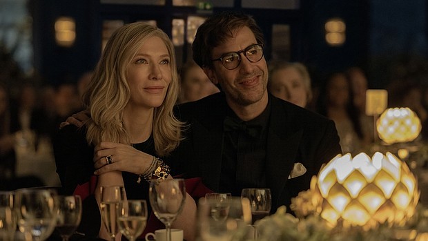 Cate Blanchett and Sacha Baron Cohen in “Disclaimer,” premiering October 11 on Apple TV+.
Mandatory Credit:	Sanja Bucko/Apple TV+ via CNN Newsource