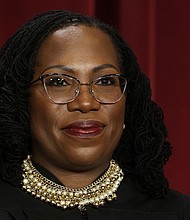 Justice Ketanji Brown Jackson indicated in an interview Sunday that she supports a binding code of ethics for the Supreme Court, and Jackson is pictured for an official portrait at the East Conference Room of the Supreme Court building on October 7, 2022 in Washington, DC.
Mandatory Credit:	Alex Wong/Getty Images/File via CNN Newsource