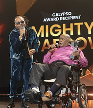 MACHEL MONTANO PAYS TRIBUTE TO CALYPSO AWARD HONOREE MIGHTY SPARROW (CR.FRESHMADEIT)