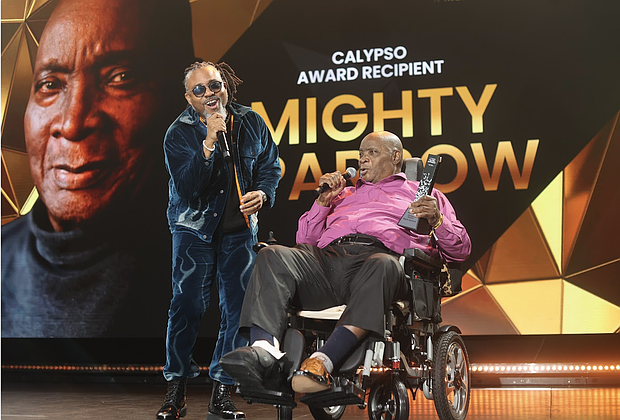 MACHEL MONTANO PAYS TRIBUTE TO CALYPSO AWARD HONOREE MIGHTY SPARROW (CR.FRESHMADEIT)