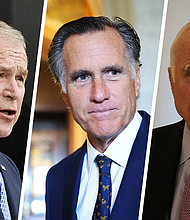 Former President George W. Bush, Senator Mitt Romney, and the late former Senator John McCain