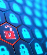 Encryption your data. Digital Lock. Hacker attack and data breach. Big data with encrypted computer code. Safe your data. Cyber internet security and privacy concept. Database storage 3d illustration