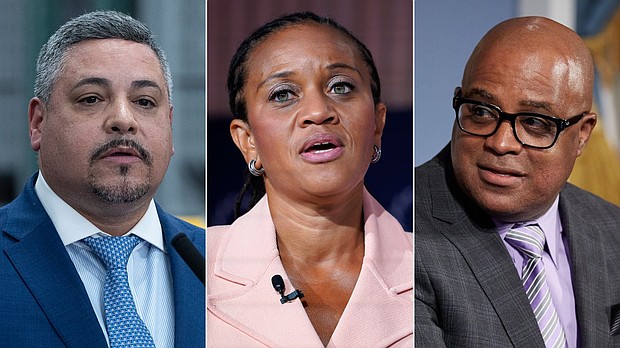 The agents visited the homes of New York Police Department Commissioner Edward Caban, First Deputy Mayor Sheena Wright, and Deputy Mayor for Public Safety Philip Banks III, according to the sources.
Mandatory Credit:	Getty Images, Alamy via CNN Newsource