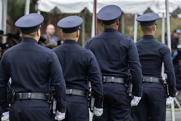 LAPD recruit class 11-23 graduation ceremony at the Los Angeles Police Academy in Los Angeles, on Friday, May 3.
Mandatory Credit:	Myung J. Chun/Los Angeles Times/Getty Images via CNN Newsource