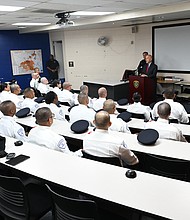 Mayor John Whitmire addressing Houston Police Department Cadets
