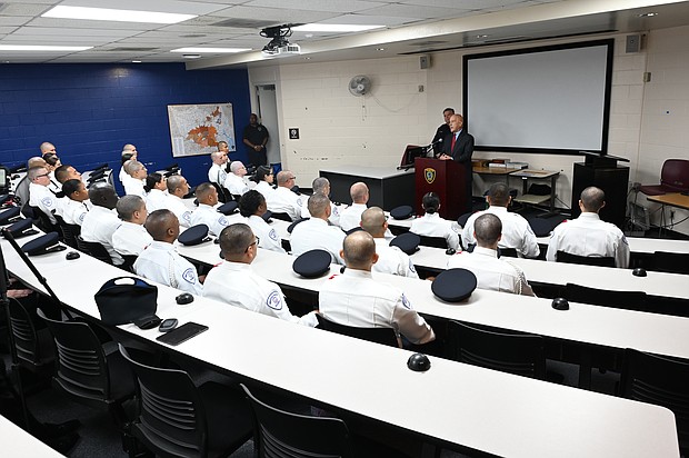 Mayor John Whitmire addressing Houston Police Department Cadets