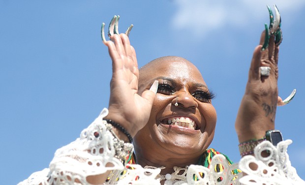 Malisha “Cat” Todd exudes joy and jubilation at Virginia Union University’s Juneteenth celebration.