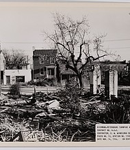 This photo shows the destruction of houses in Jackson Ward for Richmond-Petersburg Turnpike on Nov. 14, 1956.