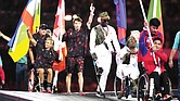 Athletes from different delegations parade Sept. 8 during the closing ceremony of the 2024 Paralympics in Paris.