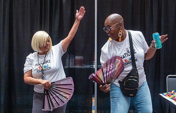 Tabatha Williams and Charnette Lee at Black Pride RVA event at the Richmond Convention Center on July 20.