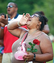 Mimi Melvin Parham enjoys a jazz performance at the Richmond Jazz & Music Festival on Aug. 10 at Maymont.