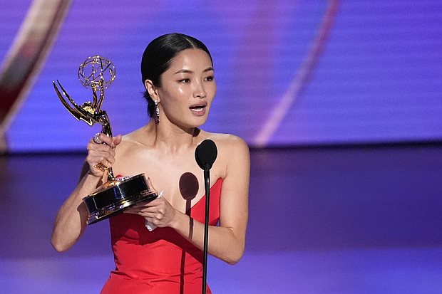 Anna Sawai accepts the award for outstanding lead actress in a drama series for "Shogun" during the 76th Primetime Emmy Awards - CREDIT -