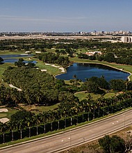 An April 2021 file photo shows an aerial view of Trump International Golf Club in West Palm Beach, Florida.
Mandatory Credit:	Crystal Bolin Photography/iStockphoto/Getty Images/File via CNN Newsource