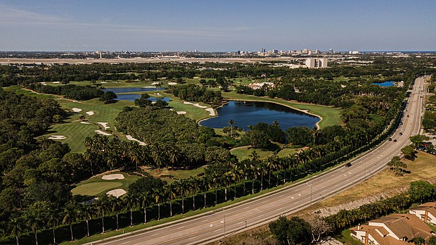 An April 2021 file photo shows an aerial view of Trump International Golf Club in West Palm Beach, Florida.
Mandatory Credit:	Crystal Bolin Photography/iStockphoto/Getty Images/File via CNN Newsource