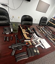 Authorities confiscated fake air soft guns and fake ammunition as well as knives, swords and other weapons from the 11-year-old.
Mandatory Credit:	Volusia County Sheriff via CNN Newsource