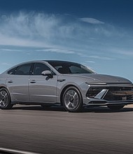 The 2024 Hyundai Sonata was photographed in California City, Calif. on Aug. 1, 2023.