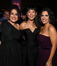 LOS ANGELES, CALIFORNIA - SEPTEMBER 16: (L-R) Rachel Goldberg, Ali Ahn and Jac Schaeffer attend the launch event for Marvel Television's Agatha All Along at El Capitan Theatre in Hollywood, California on September 16, 2024. (Photo by Alberto E. Rodriguez/Getty Images for Marvel)