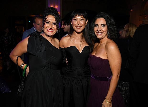 LOS ANGELES, CALIFORNIA - SEPTEMBER 16: (L-R) Rachel Goldberg, Ali Ahn and Jac Schaeffer attend the launch event for Marvel Television's Agatha All Along at El Capitan Theatre in Hollywood, California on September 16, 2024. (Photo by Alberto E. Rodriguez/Getty Images for Marvel)