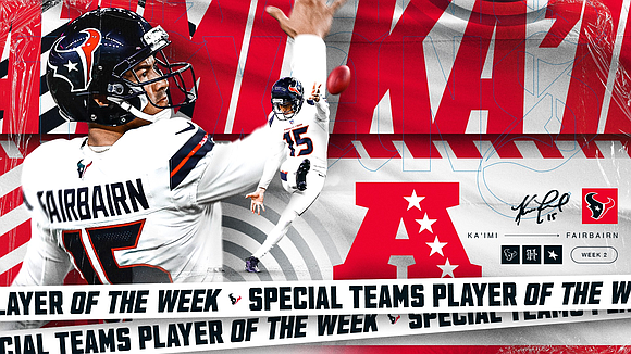 Houston Texans kicker Ka’imi Fairbairn has been named the AFC Special Teams Player of the Week, following a remarkable, record-setting …