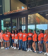 Armstrong Leadership Program students explore the African American experience at the Legacy Museum in Montgomery, Ala. during their cultural immersion trip through the South.