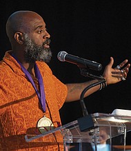 Reginald Dwayne Betts receives the Patron of Letters for promoting libraries and literacy at the Library of Virginia’s 27th Annual Virginia Literary Awards.