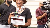 Filmmaker Tamika Lamison on the set of her short film, “Superman Doesn’t Steal,” in Atlanta.