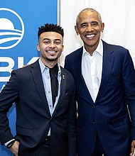 Trey Baker, Harris–Walz 2024 senior advisor, and former President Barack Obama