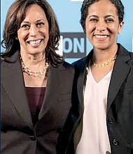 Kamala Harris and Rahna Epting