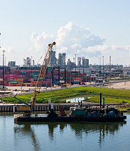 The Port of Houston is pictured in a recent photo. If there is no deal by the end of the day September 30, the International Longshoreman's Association is threatening to go on strike at the port and other container ports along the Gulf and East coasts, from Texas to Maine.
Mandatory Credit:	Brandon Bell/Getty Images via CNN Newsource