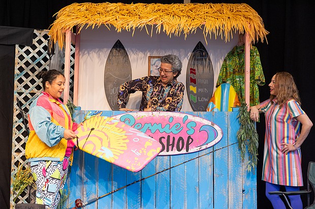 (L-R) Sofia Uribe (Viola/Cesario), Ahmad Hernandez (Malvolio), & Margot Merek (Maria/Officer)