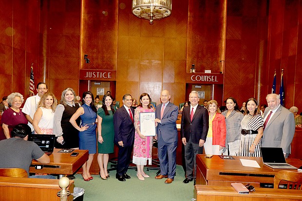 Mayor John Whitmire with the 2024 Hispanic Heritage Award Honorees