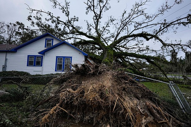 Helene brought damaging conditions hundreds of miles from where it made landfall including Valdosta, Georgia.
Mandatory Credit:	Mike Stewart/AP via CNN Newsource