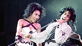 Prince performs with dancer Cat Glover in Frankfurt, Germany on Aug. 27, 1988.