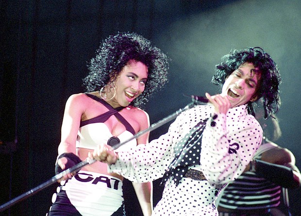 Prince performs with dancer Cat Glover in Frankfurt, Germany on Aug. 27, 1988.