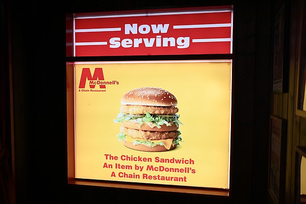 LOS ANGELES, CALIFORNIA - SEPTEMBER 27: Signage is seen during the McDonnell's by Chain event on September 27, 2024 in Los Angeles, California. (Photo by Jon Kopaloff/Getty Images for McDonnell's by Chain)