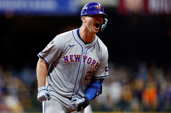 Pete Alonso hammered a historic, go-ahead, three-run home run in the ninth inning to power the New York Mets to …