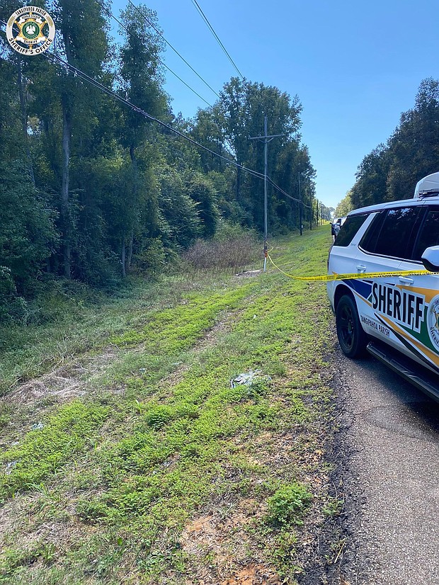The scene where William Nicholas Abraham's body was found in a tarp is seen along Highway 51 in Tangipahoa Parish, Louisiana.
Mandatory Credit:	Tangipahoa Parish Sheriff's Office via CNN Newsource