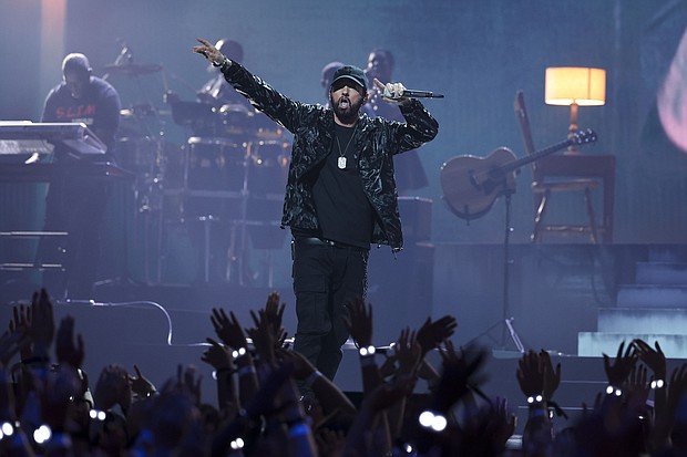 Eminem at the 2024 MTV Video Music Awards in New York.
Mandatory Credit:	Christopher Polk/Billboard/Getty Images via CNN Newsource