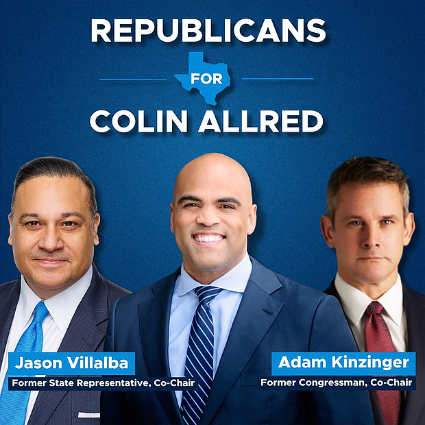Jason Villalba, Colin Allred, and Adam Kinzinger