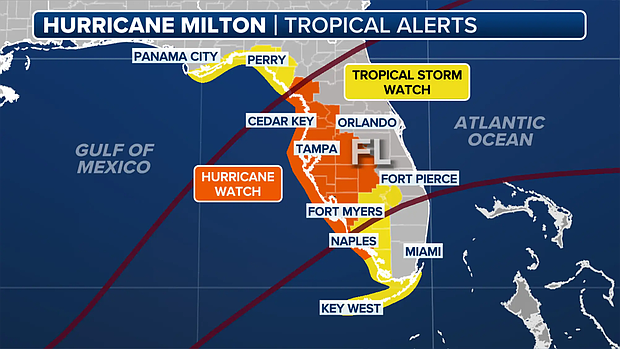 Hurricane Milton Map