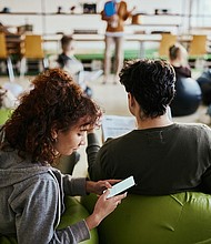 Smartphone use is inextricably linked with high school studies and student life, Mary Frances Ruskell (not shown) writes.
Mandatory Credit:	skynesher/E+/Getty Images via CNN Newsource